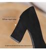 Women's French-Style Suede High Heels: Spring/Autumn 2024, Black, All-Match, Thick Heel, Shallow Mouth
