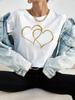 Love Heart Print Women T Shirt Summer Funny Short Sleeves O Neck  Tops Tee Female 90s Casual Fashion Clothing