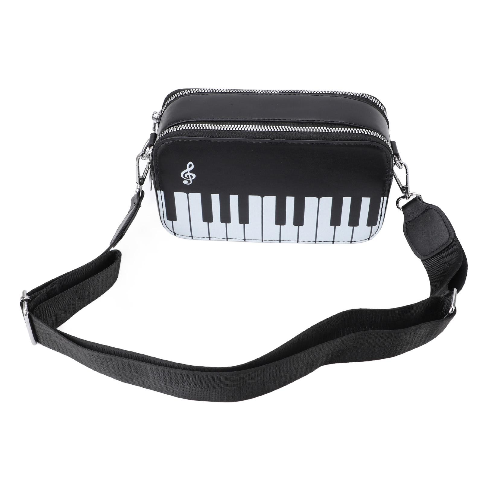 

Женская наплечная сумка Дизайн пианино Модная наплечная сумка из искусственной кожи со съемным плечевым ремнем чёрный