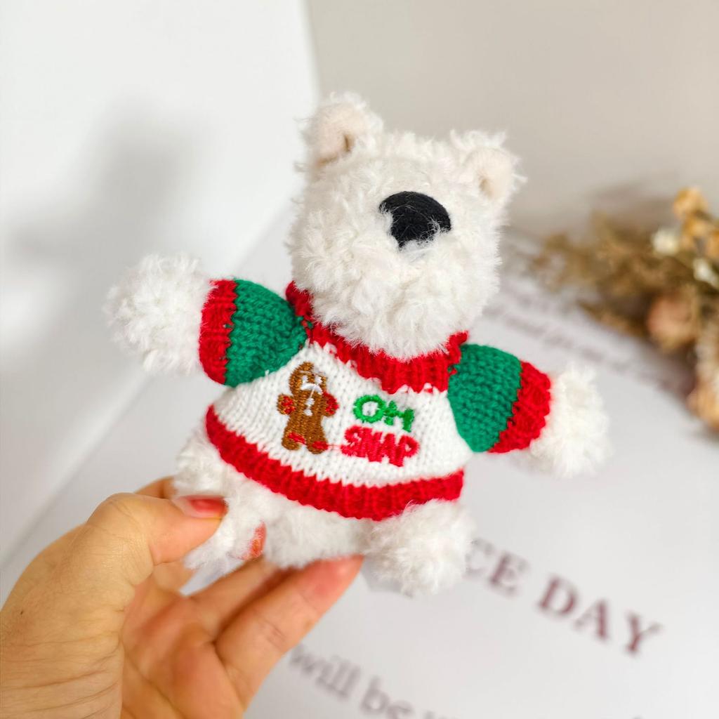 [Cloth Only] New West Highland Plush Dog Figurine Fortune-filled Doll Clothes Money Tree Dog Decoration for New Year & Christmas