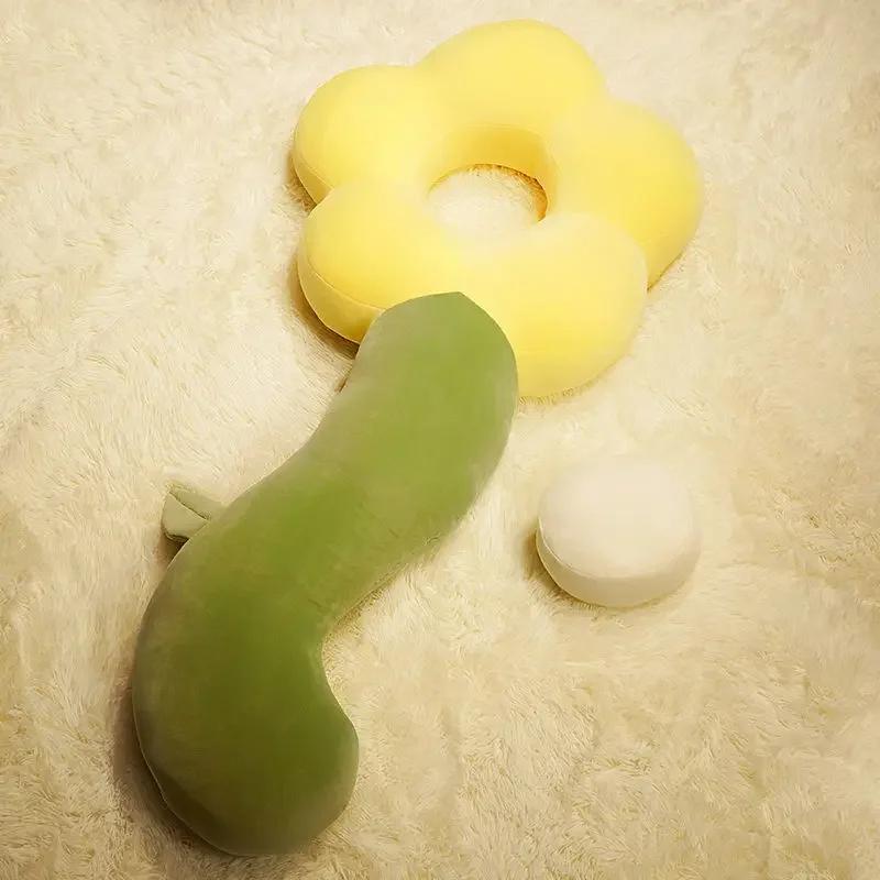 Body Stuffed Cute Sofa Pillow Body Cushion Large Sleeping Flower PillowBed Back Plush Cushion Long Stuffed Decorative Sunflower 70cm жёлтый