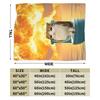 Explosion Toilet Meowl Cat Warm Soft Blanket Novelty Plane Travel Throw Blanket Couch Bed Flannel Bedspread Sofa Bed Cover