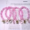 Bluebell Strawberry Lampwork Glass Bracelet – Bamboo Section Design, Cute Student and Best Friend Gift, Women's Hand Jewelry.