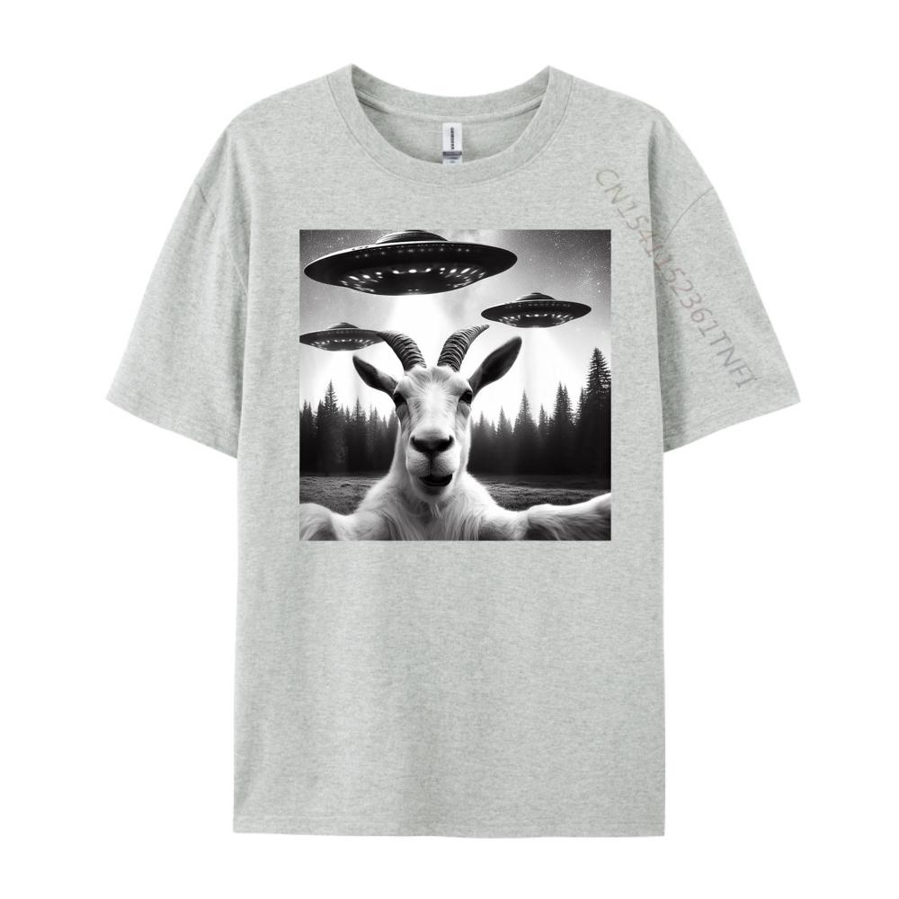 Goat Selfie With Alien UFO Funny Goat Gifts For Men Women 3d Printed T Shirts Clothes Creative