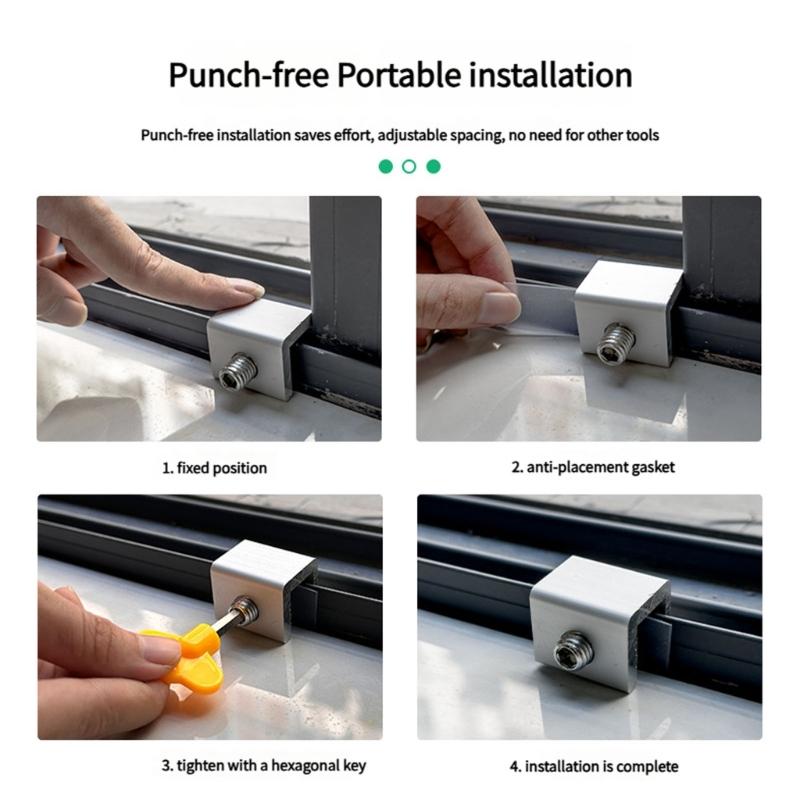 Adjustable Window Opening Limiter Replacement Aluminum Alloys Child Safety Guard Antitheft Window Security Lock