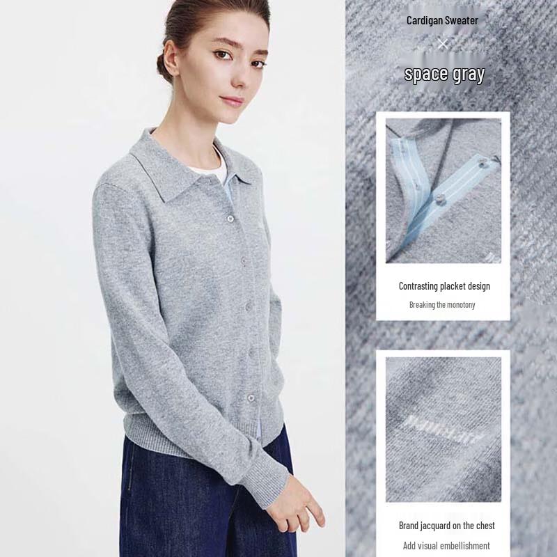 

Navigare Women s Wool Blend Lapel Sweater M