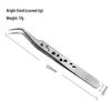 High Precision Stainless Steel Tweezers with Pointed Elbow for Electronic Mobile Phone Repair, DIY with Holes.