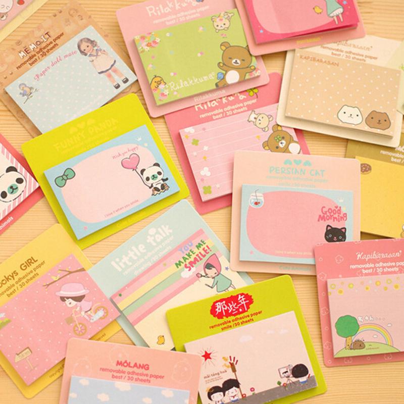 Korean Cute Fresh Style Sticky Notes: Portable Creative Memo Pad for Students