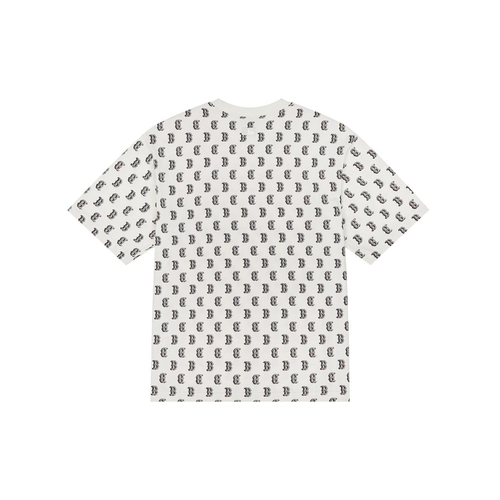 New MLB MONOGRAM Reading Collection SS24 T Shirt Unisex Cream 3ATSM0243-43CRS