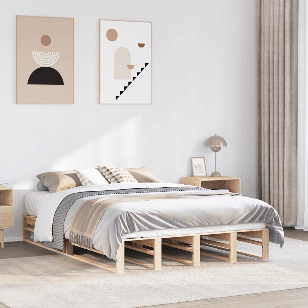 Vidaxl Rama Łóżka Bez Materaca, 120X190 Cm, Lite Drewno Sosnowe