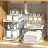 2-plans Mångsidigt Badrumsskåp Organizer, Utdragbar Under Diskho Förvaringshylla Skafferi Förvaring Köksförvaringshylla