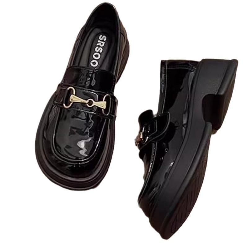 Schwarze Plateau-Schuhe mit dickem Absatz, französische Mary Janes für Damen, 2025 neu, Sommerrock, Retro-Stil, kleine Lederschuhe im britischen Stil