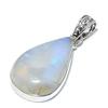 Natural Rainbow Moonstone Gemstone 925 Solid Sterling Silver Pendant 1.69" i6N55