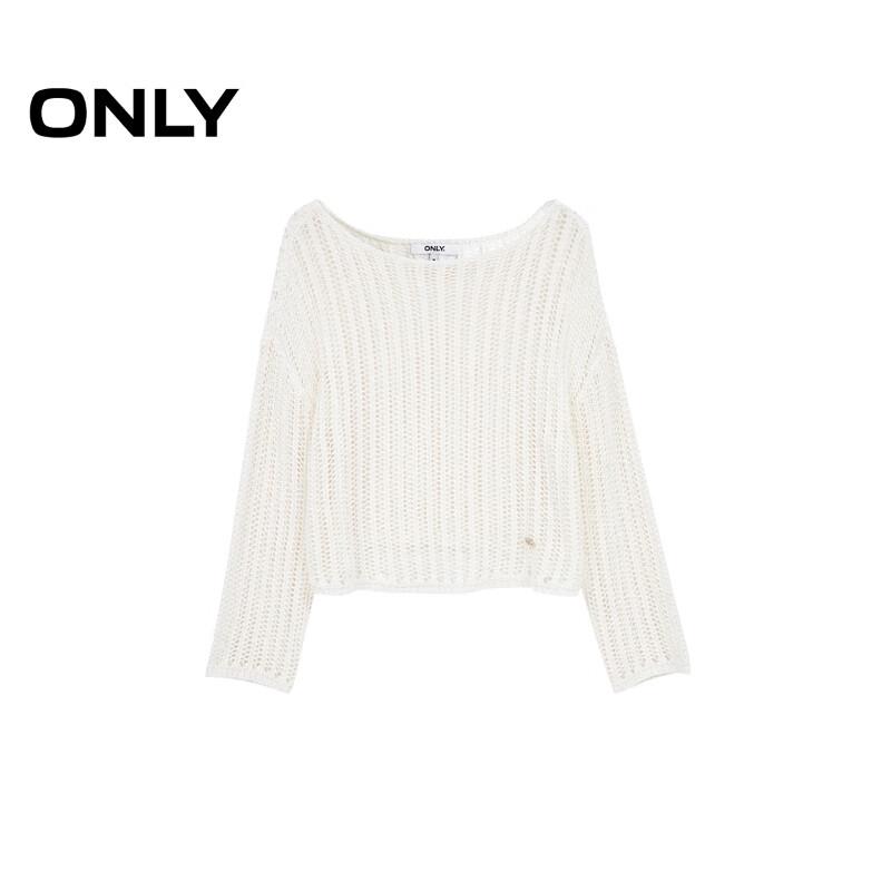 ONLY Women's Relaxed Fit Hollow-Out Knit Top