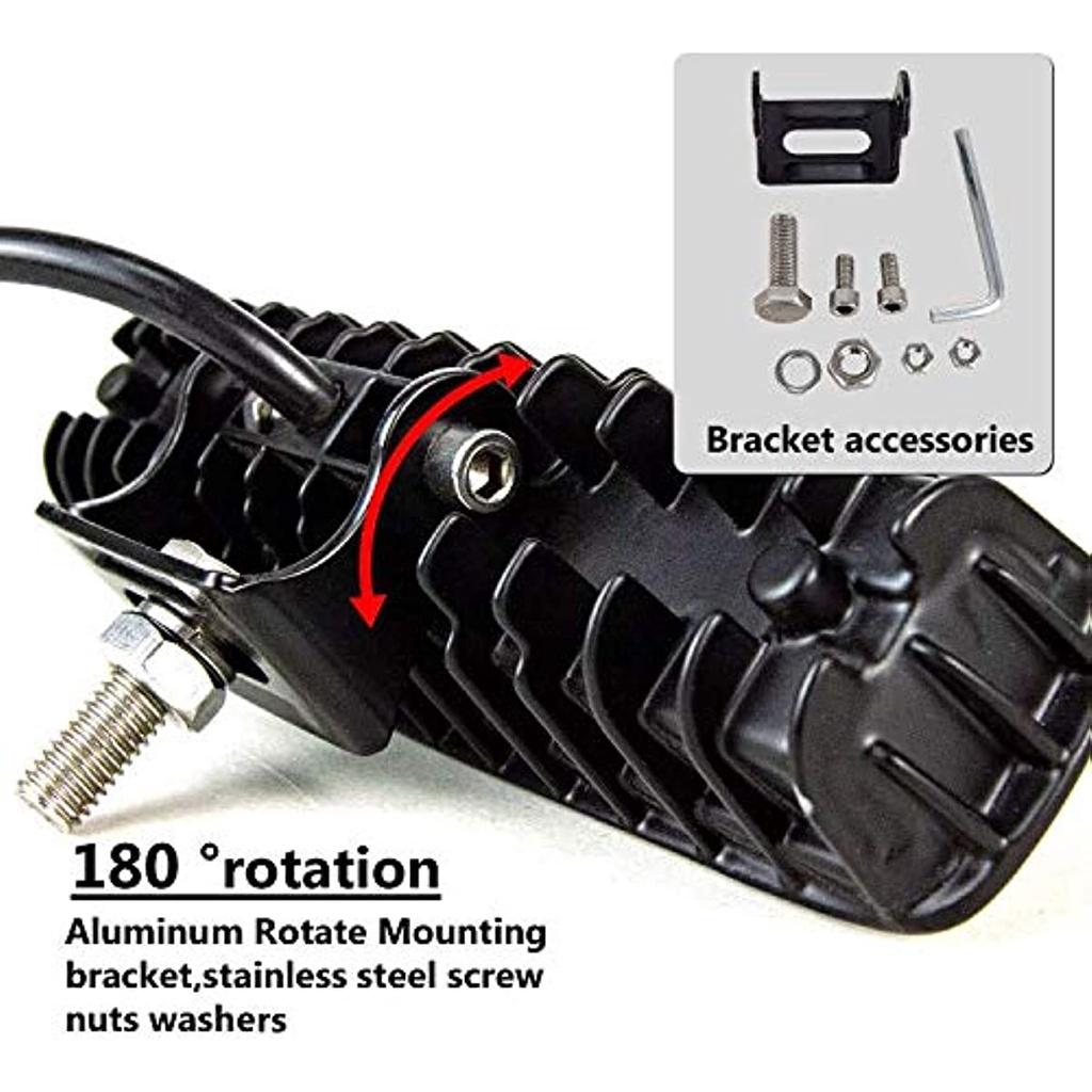 2Pcs 6 ''18W Work Headlight 12V 24V Super Thin Headlight Off-Road Led Headlight Reflector Ip67 Waterproof 6000K Fog Light Bar Led Tractor Lights Off