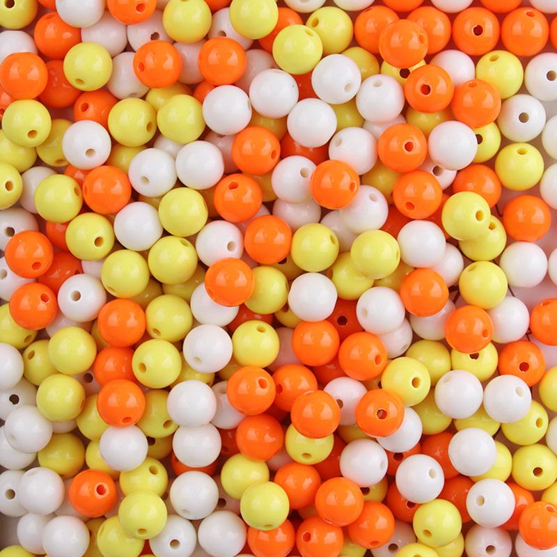 

16mm Beads for DIY Jewelry Making - Vibrant Solid Colors (Pink, Orange, Purple, Green, Blue) - Great for Key Rings 50pcs помаранчевий