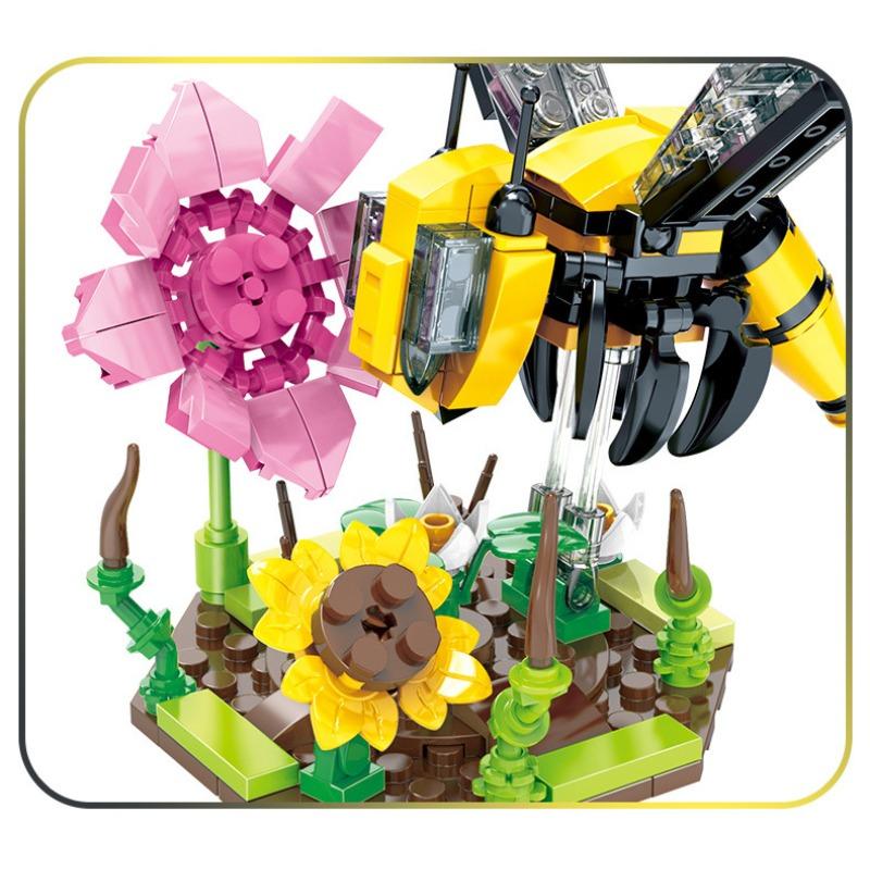 Children'S Mini Educational Building Blocks: Butterfly Bee Plant & Insect Series Puzzle Set-Perfect For Girls' Holidays