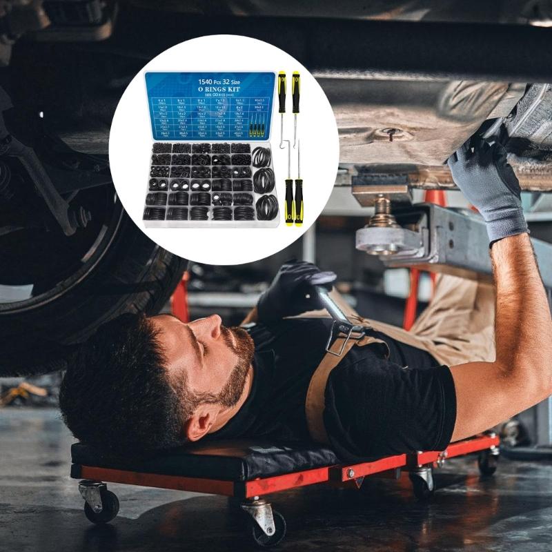 Nitrile Rubber O Rings Assortment Including Pick Tool For Plumbing Faucets And High Pressures Cleaning Equipment Repairs
