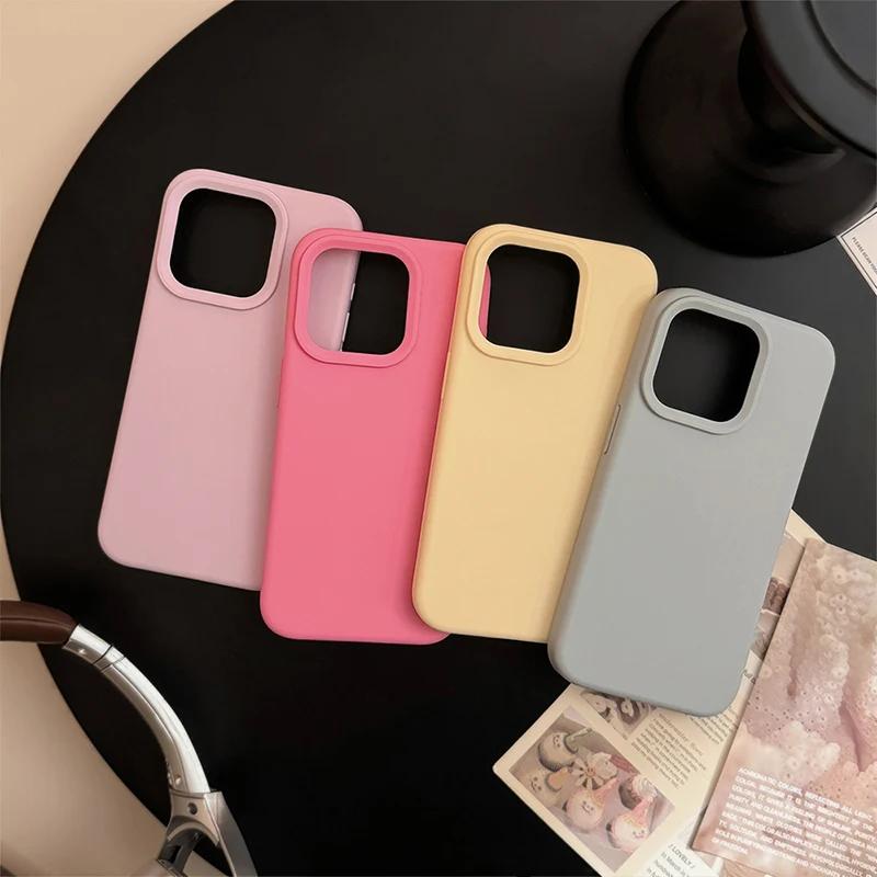 Dopamine-Inspired Silicone Solid Color Simple Fashion Phone Case for iPhone 17 Pro 16 Plus 16 Pro Max 15 14 13 12 11 Back Cover