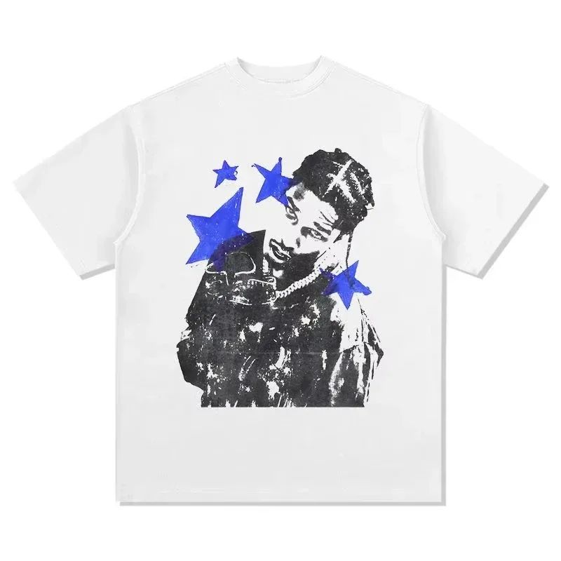 

HIP HOP High Street Gothic Tees AAP Portrait Casual Harajuku Tops ASAP ROCKY Shortsleeved Tshirt Unisex S
