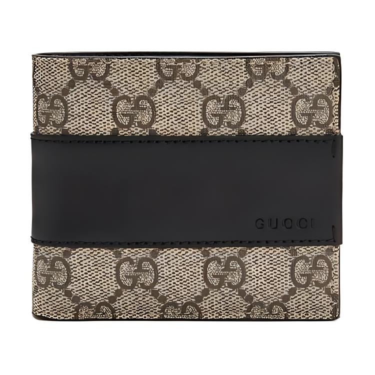 Gucci GG Canvas Bifold Wallet Black Leather 451240-KGDHN-9769