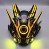 Cyberpunk Led Mask, Halloween Cosplay Costume Black Full Face Mask, Futuristic Techwear Helmet LED Light, Punk Knight