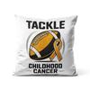 Gaslight Gatekeep Girlboss Childhood Cancer Awareness Pillow Cover Gold Ribbon Retro Groovy Wavy Design Cushion Case