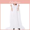 Elegantes weißes Netz-Umhangkleid für Erwachsene für Halloween-Party Cosplay Hexen Kostüm