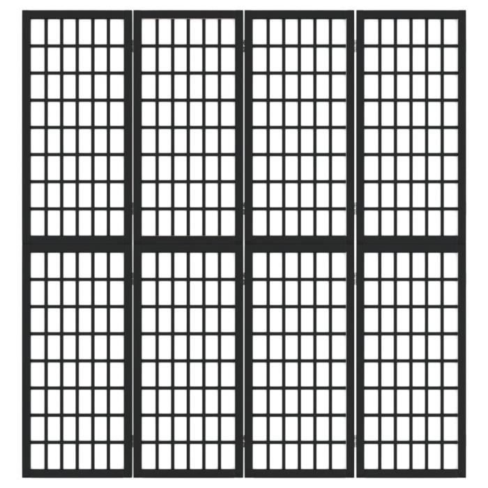 VidaXL Cloison de séparation pliable 4 panneaux 160x170 cm Noir 352080