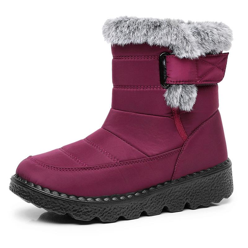 Women's Winter Snow Boots - Fleece Lined, Warm, Waterproof, Non-Slip, Comfortable Mid-Calf Thickness.
