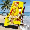 Custom Name Personalized Garfield Print Beach Towel, for Trip Camping Beach Party Home Decor, Birthday Gift for Family & Friends