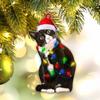 Adornos divertidos de gato negro, decoración navideña de gato lindo de 3,15 pulgadas de altura, adornos de Navidad, colgante de árbol de Navidad, adornos de copa de árbol