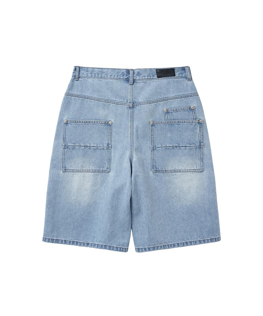 Misekiseoulmaen Double Knee Denim Bermuda Light Blue