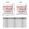 Maker'S Mark Bourbon Whiskey Square Pillowcase Polyester Linen Velvet Pattern Zip Decor Throw Pillow Case Car Cushion Cover