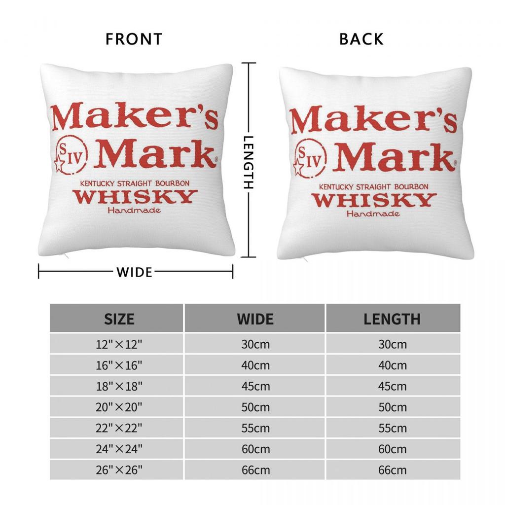 Maker'S Mark Bourbon Whiskey Square Pillowcase Polyester Linen Velvet Pattern Zip Decor Throw Pillow Case Car Cushion Cover