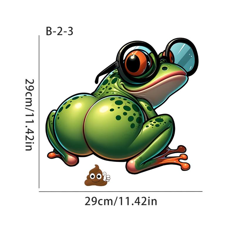 Cartoon Frog Toilet Sticker Self-Adhesive Waterproof Bathroom Decal Toilet And Home Decor Car Decals Self-Adhesive