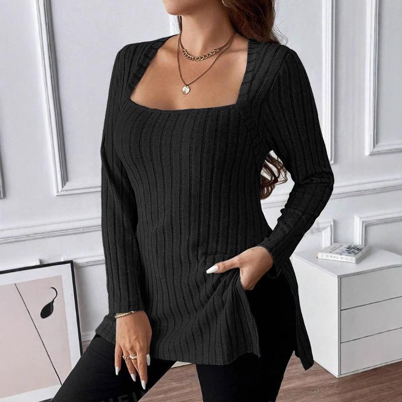 JPNTKY Women's Fashion Casual Solid Color Print Long Sleeve Blouses & Shirts