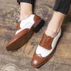 New Luxury Designer Men's Pointed Black With White Patchwork Dress Oxford Shoes Moccasins Wedding Prom Sapato Social Masculino