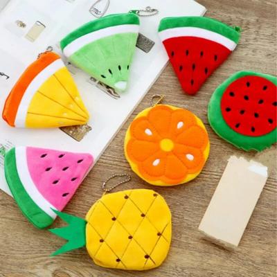 Kawaii Fruits H Coin Purse Children Zip Small Change Purse Wallet Women Pouch Money Bag Girl Mini Short Coin Holder Wallet