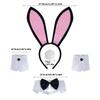 1/4Pcs Women's Bunnies Costume Accessories Set Rabbit Ears Headband Bowtie Collar Cuffs Rabbit Tail for Easter Party