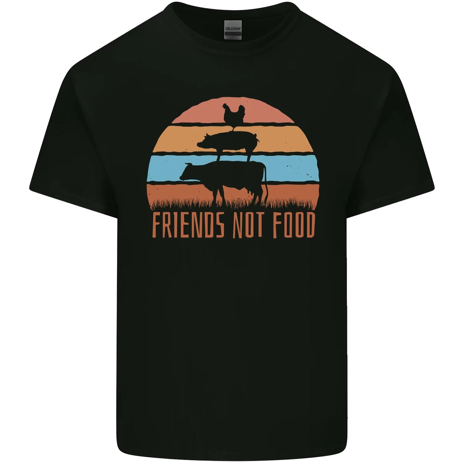 Vegetarian Animals Friends Not Food Vegan 2 Kids T-Shirt Childrens S
