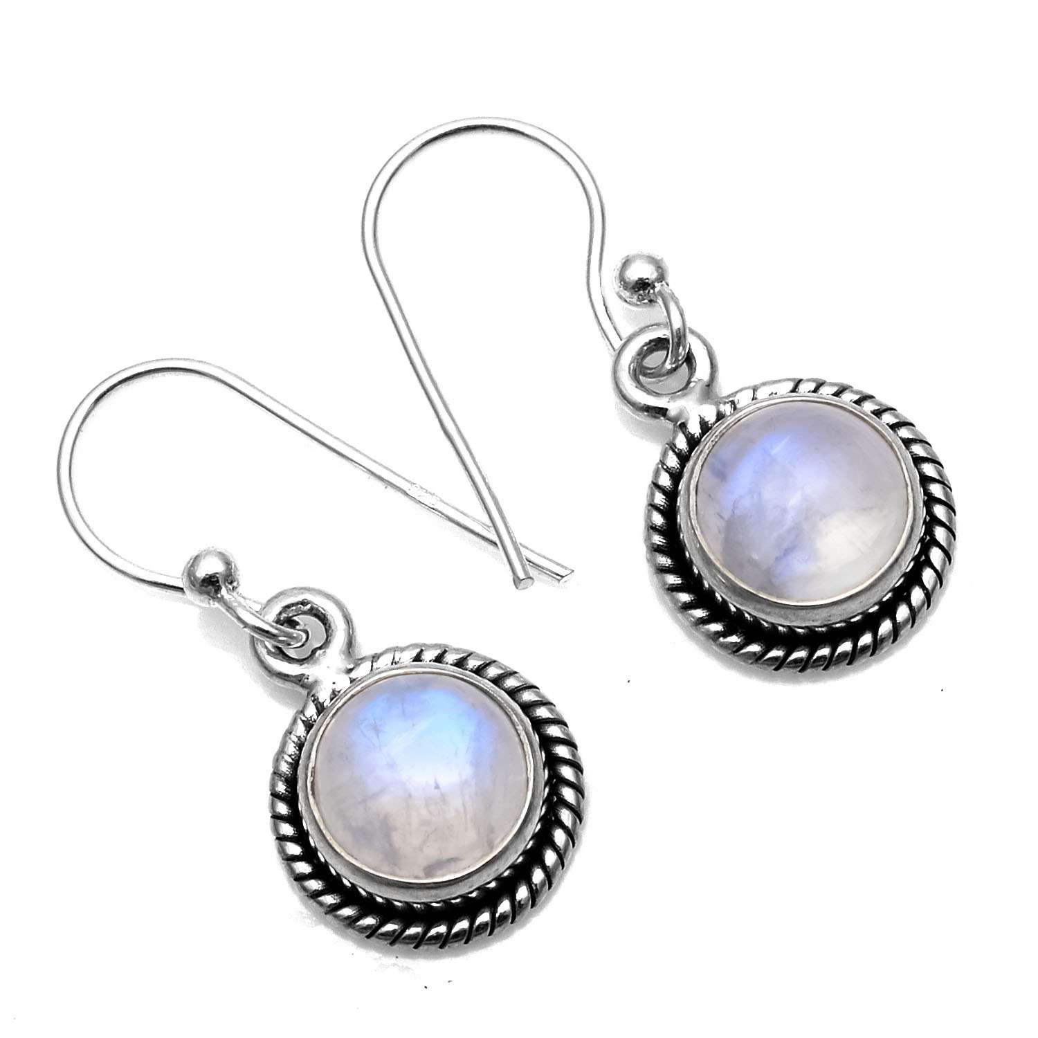 

Rainbow Moonstone Gemstone Earrings Solid 925 Sterling Silver Handmade Earrings Jewelry Gift For Women And Girls E-1486