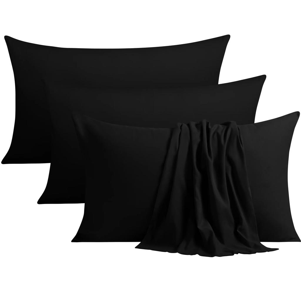 4 PCS Pillowcases Microfiber Pillowcases for Bedroom, Living Room Pillow Protector Cotton Pillowcases Bedroom Pocket