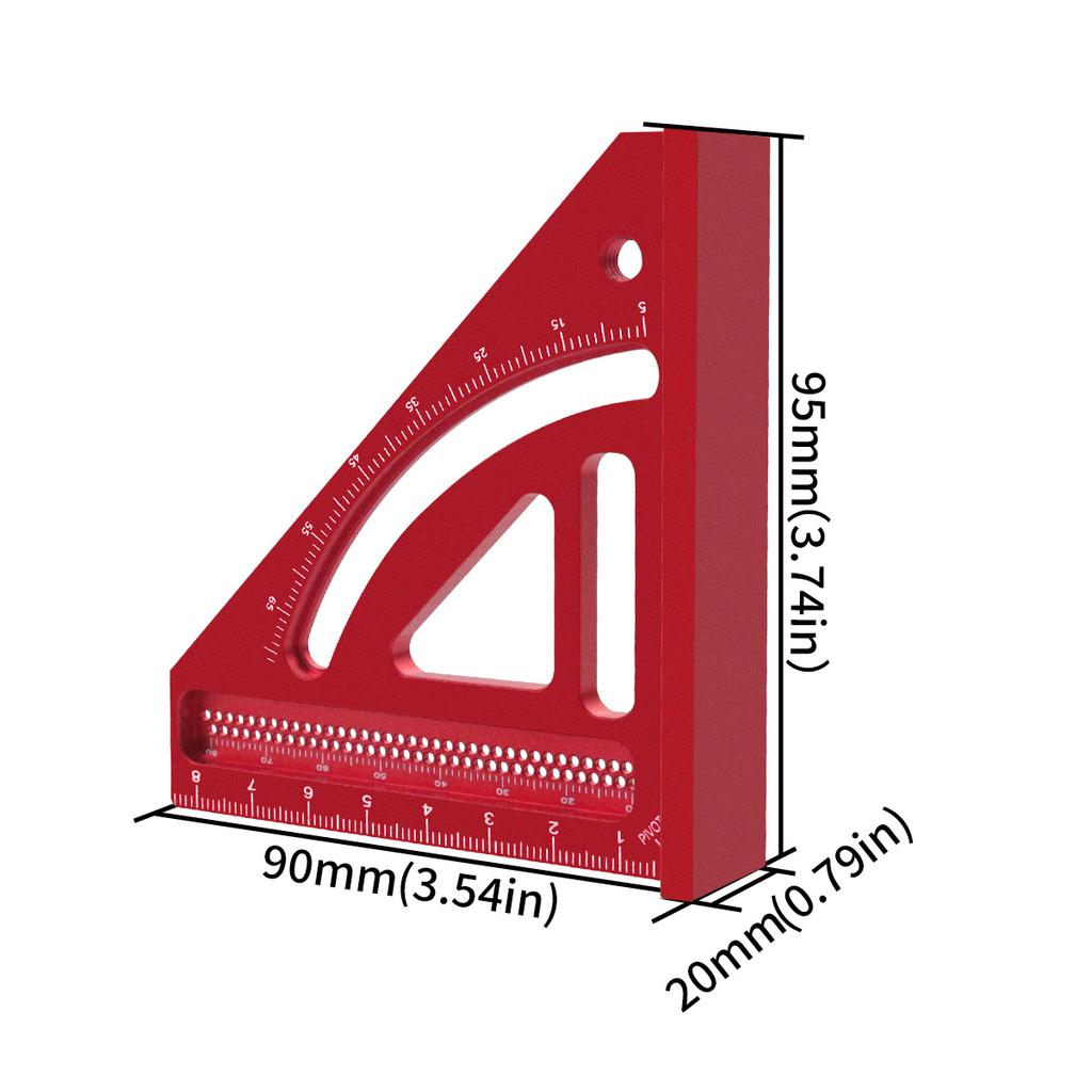 Multi Angle Measuring Ruler,Woodworking Square Protractor,Aluminum Miter Triangle Ruler,Precision Layout Measuring Engineer Tool