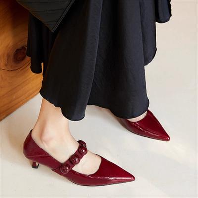 Fashion Women's Fashion Thin Heel Shoes Spring New Pointed Head Shallow Mouth Waterproof Anti-slip Wear-resistant Low Heel Shoes