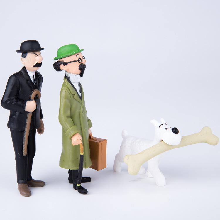 Tintin Adventure Figurines Set: Hand-Painted Cake Decoration Dolls (6 Styles)