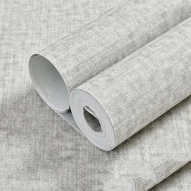 Solid Simple Modern Metallic Wallpaper Roll Cement Concrete Texture Wall Papers Bedroom Living Room Clothing Store Home Decor