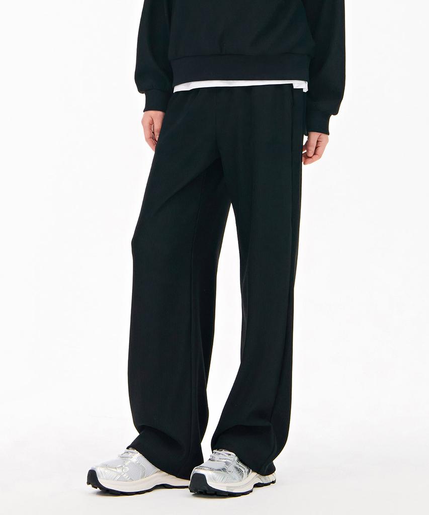 CHASECULT Women'S Ribbed Wide Warm-Up Pants - Black