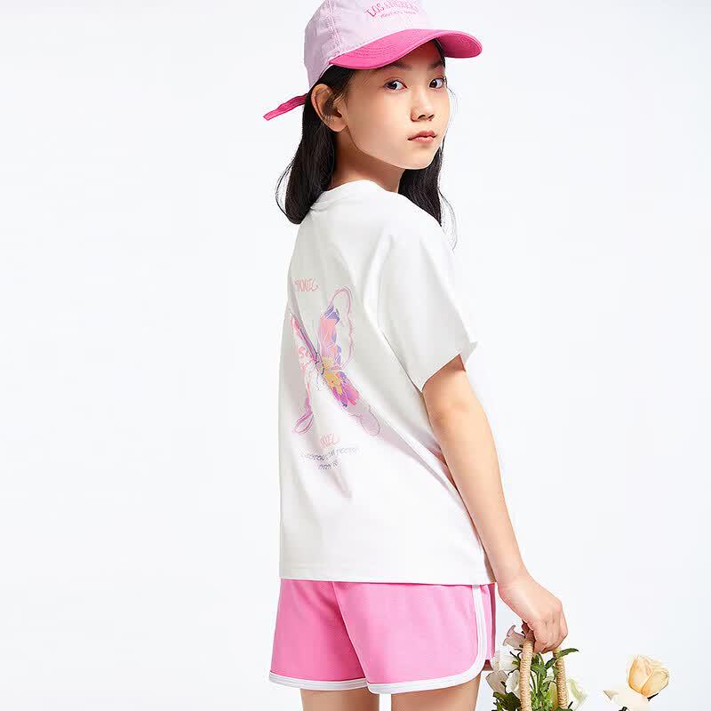 Annil Girls' Striped Short Sleeve T-Shirt