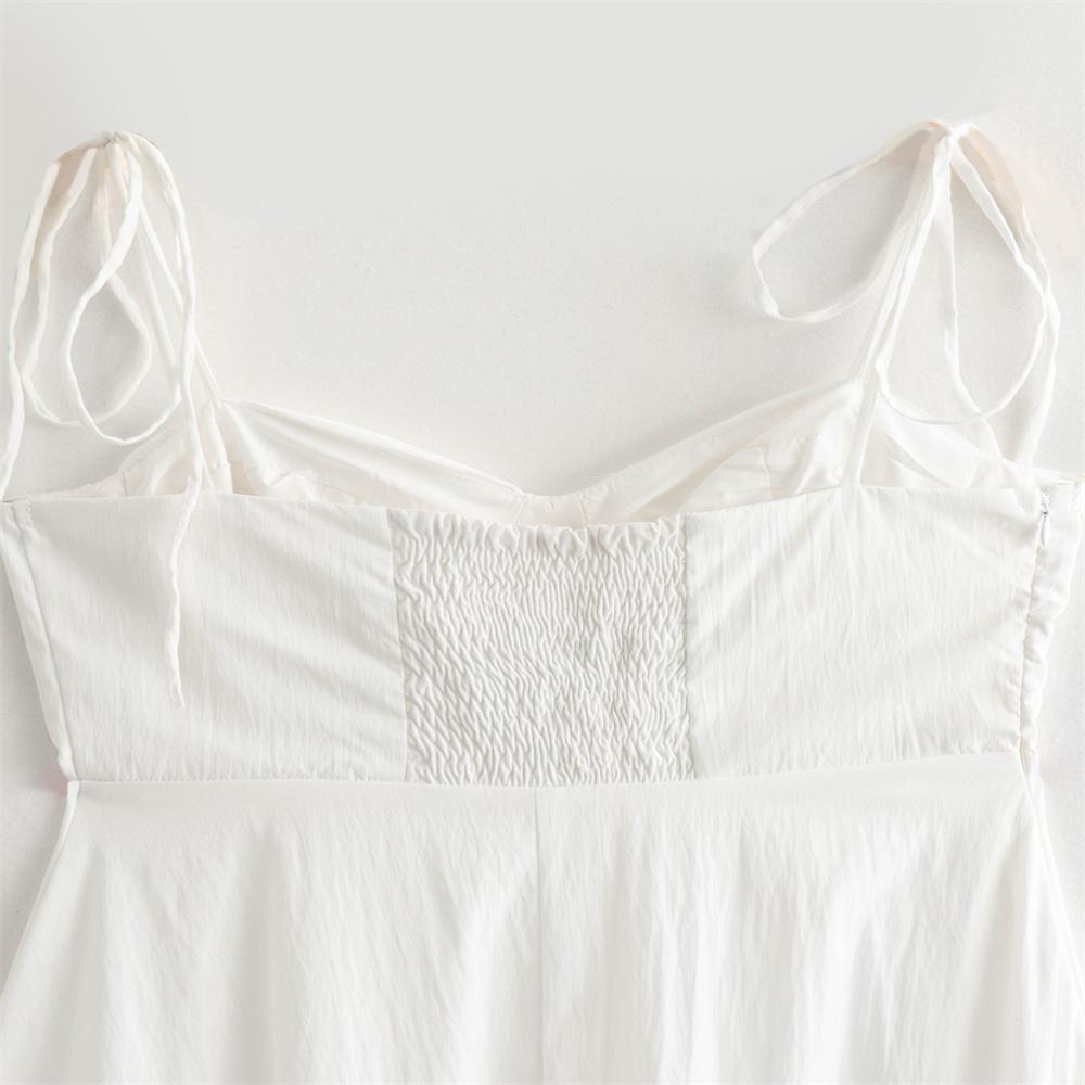 Elegant Sexy Solid Sleeveless Long Dress Women Casual Strappy Pleat Beach Dresses Female Summer Fashion Chic A-line Party Clothing